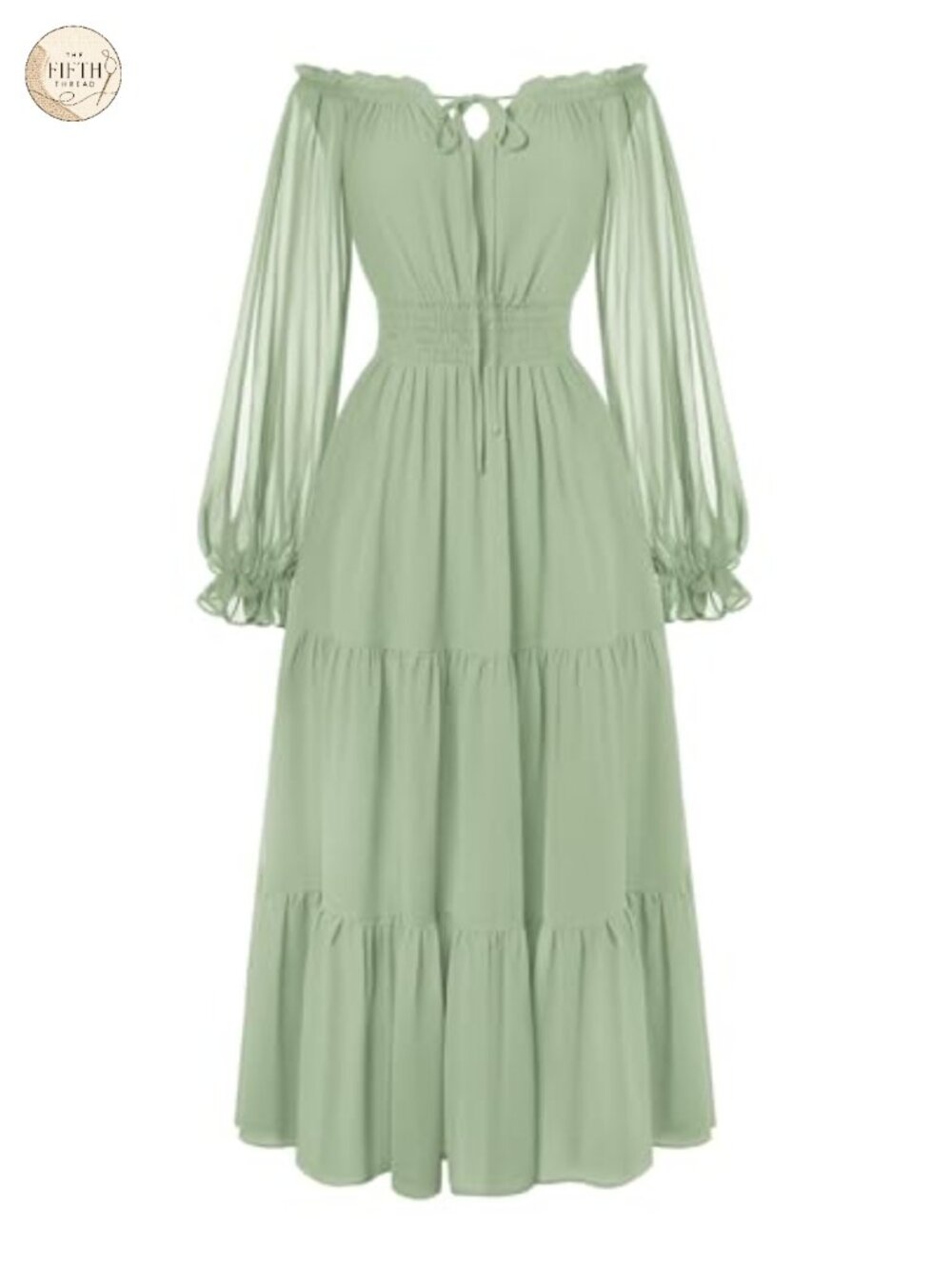 Scarlet Darkness Renaissance Off Shoulder Split Sleeve Maxi Dress Chiffon